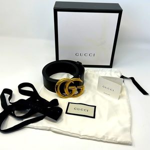 💯 Authentic Gucci GG Black Belt 75/30